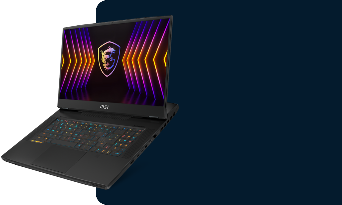 PC portable gaming MSI Titan, écran allumé
